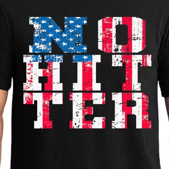 No Hitter Baseball US Flag 4th of July USA Artwork Pajama Set