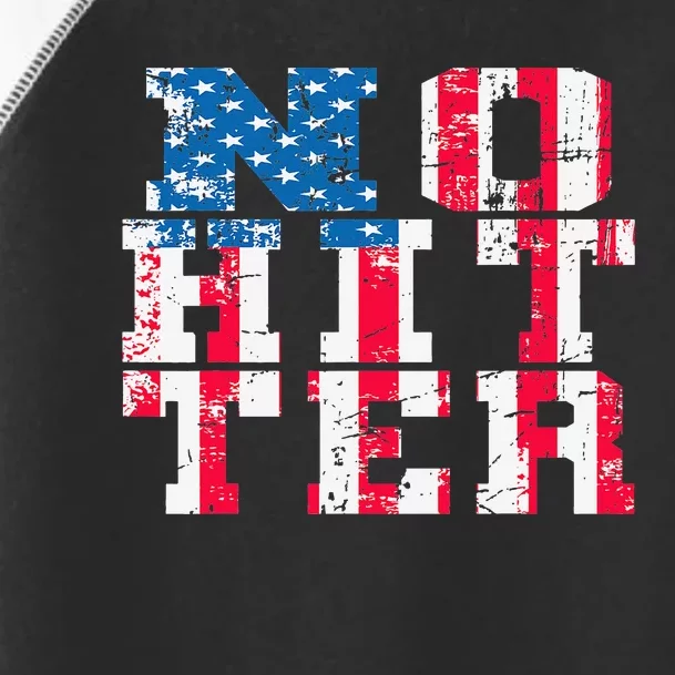 No Hitter Baseball US Flag 4th of July USA Artwork Toddler Fine Jersey T-Shirt