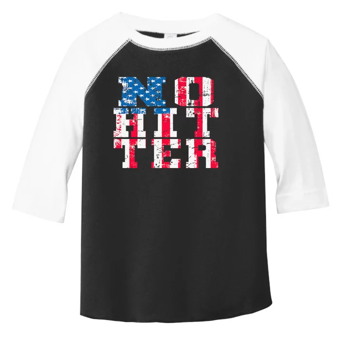 No Hitter Baseball US Flag 4th of July USA Artwork Toddler Fine Jersey T-Shirt