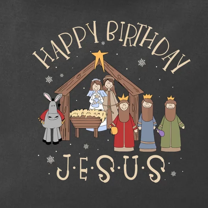 Nativity Happy Birthday Jesus Christmas Nativity Christian Zip Tote Bag