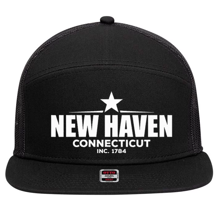 New Haven Connecticut 7 Panel Mesh Trucker Snapback Hat