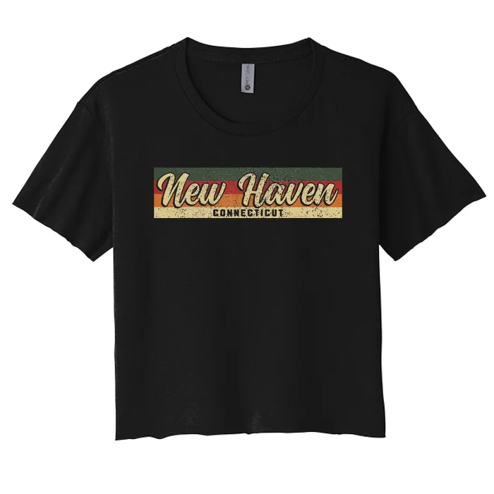 New Haven Ct Connecticut Constitution State Pride Women's Crop Top Tee