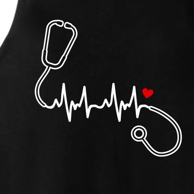 Nurse Heartbeat Clothing Gift Nurse Stethoscope Heart Gift Ladies Tri-Blend Wicking Tank