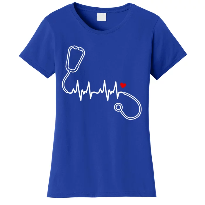 Nurse Heartbeat Clothing Gift Nurse Stethoscope Heart Gift Women's T-Shirt