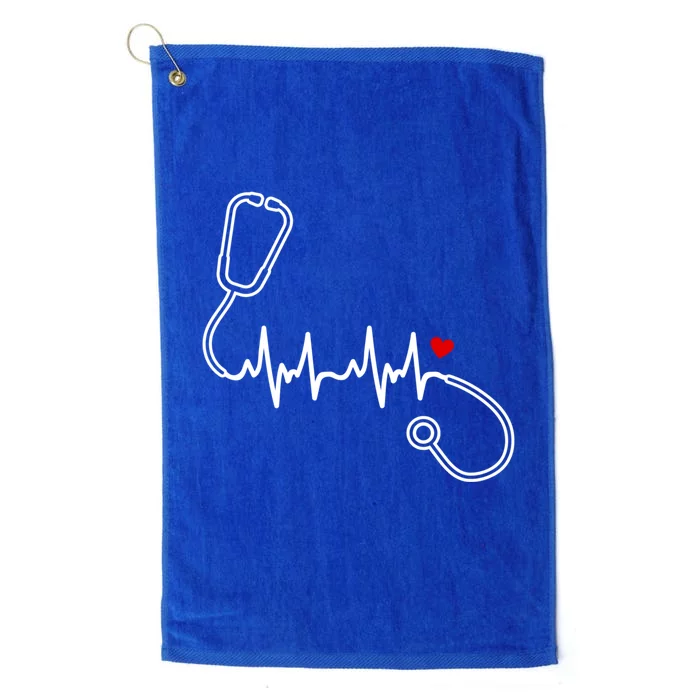 Nurse Heartbeat Clothing Gift Nurse Stethoscope Heart Gift Platinum Collection Golf Towel