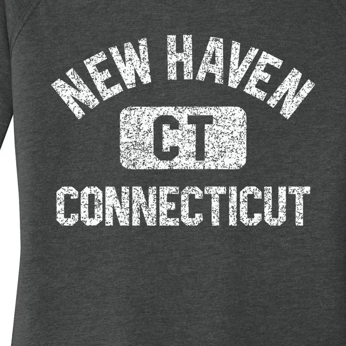 New Haven Ct Connecticut Gym Style Distressed Women's Perfect Tri Tunic Long Sleeve Shirt