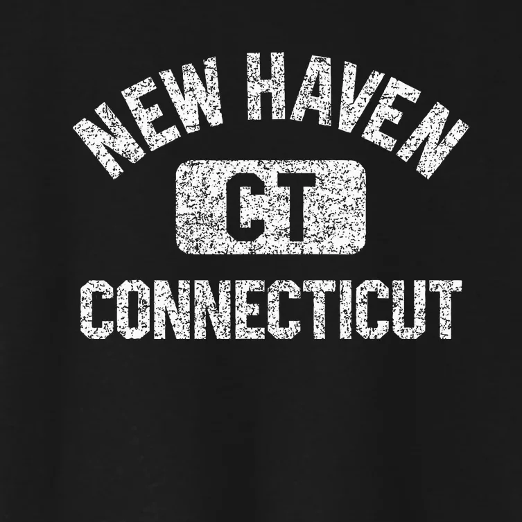 New Haven Ct Connecticut Gym Style Distressed Women's Crop Top Tee