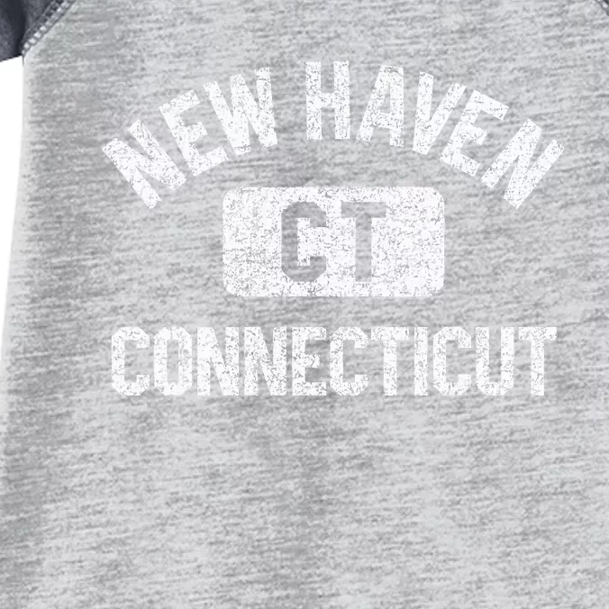 New Haven Ct Connecticut Gym Style Distressed Infant Baby Jersey Bodysuit