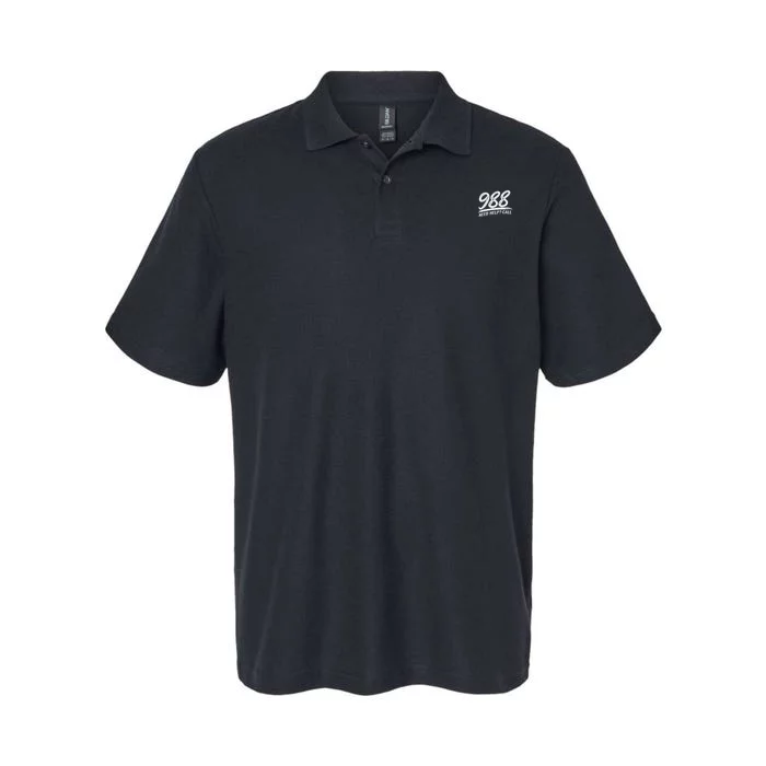 Need Help Call 988 Softstyle Adult Sport Polo