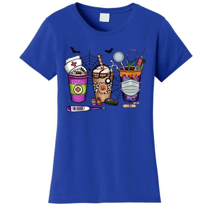 Nurse Halloween Coffee Spooky Nursing School Graduation Cute Gift Women's T-Shirt