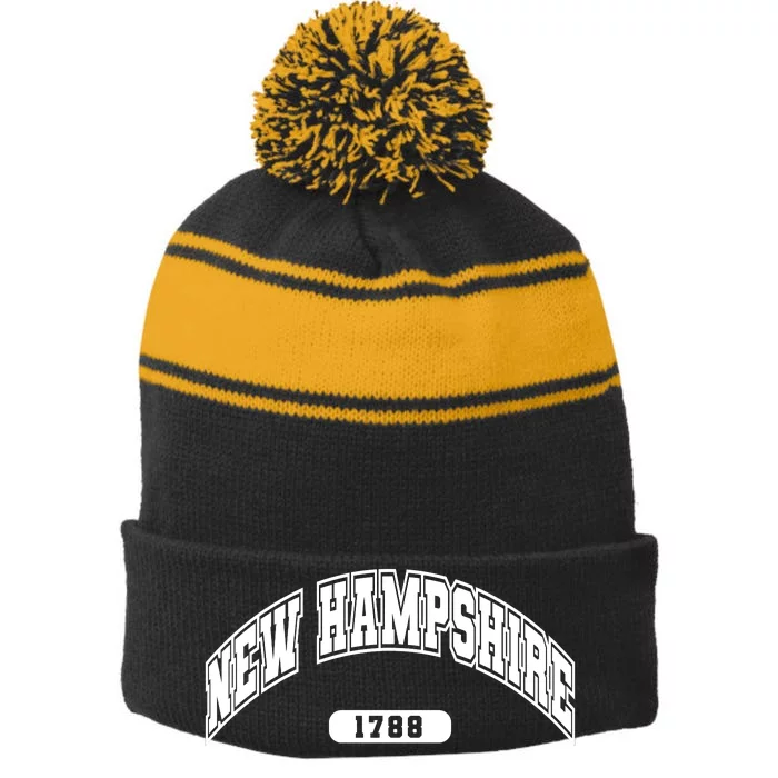 New Hampshire Collegiate Style 1799 Stripe Pom Pom Beanie