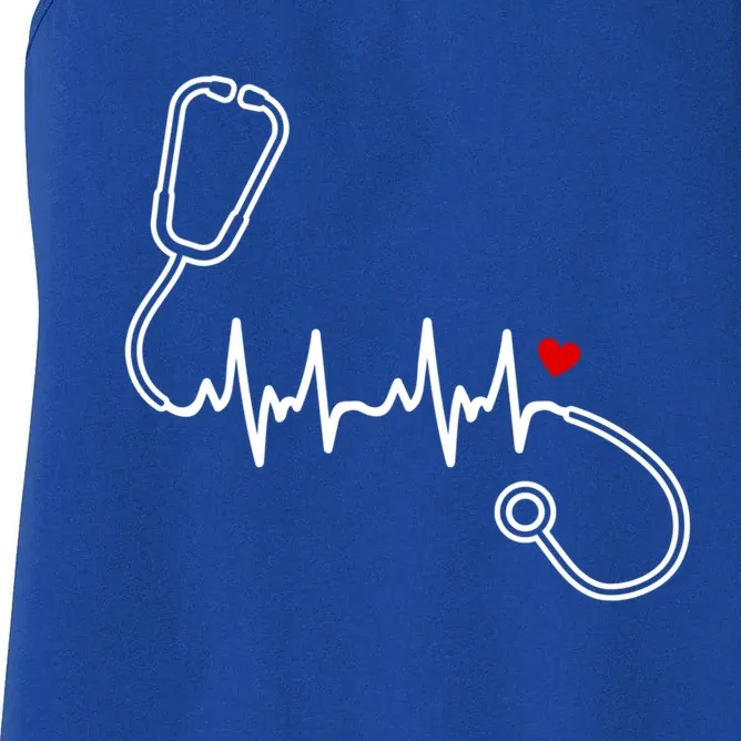 Nurse Heartbeat Clothing Gift Nurse Stethoscope Heart Gift Women's Racerback Tank