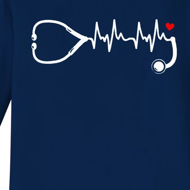 Nurse Heartbeat Clothing Stethoscope Heart Student Nurse Baby Long Sleeve Bodysuit