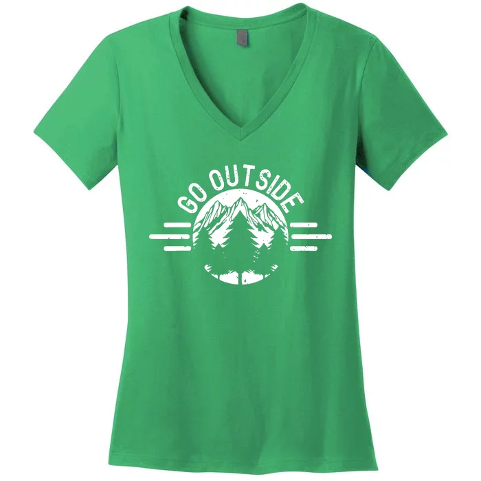 Nature Hiking Camping Forest Women's V-Neck T-Shirt