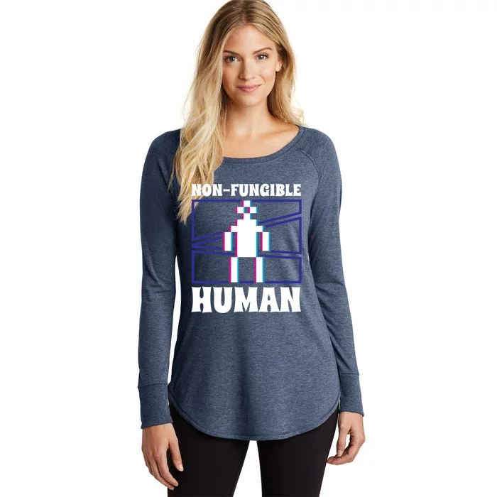 Nongiftfungible Hu Cryptocurrency Blockchain Trader Crypto Gift Women's Perfect Tri Tunic Long Sleeve Shirt