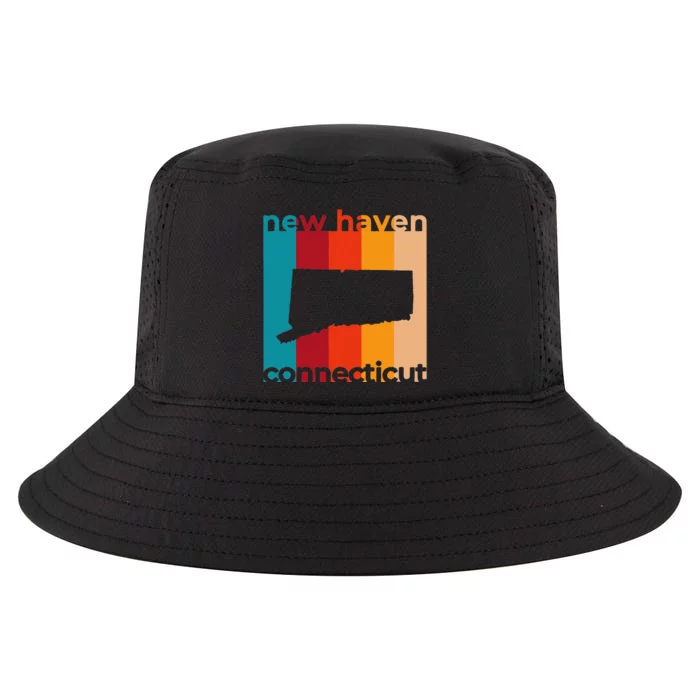 New Haven Connecticut Retro Cutout Ct Souvenir Cool Comfort Performance Bucket Hat