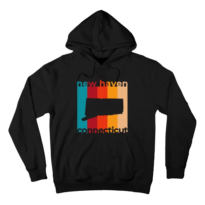 New Haven Connecticut Retro Cutout Ct Souvenir Hoodie