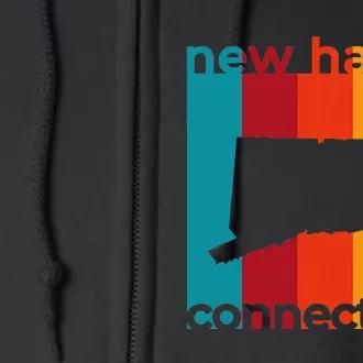 New Haven Connecticut Retro Cutout Ct Souvenir Full Zip Hoodie