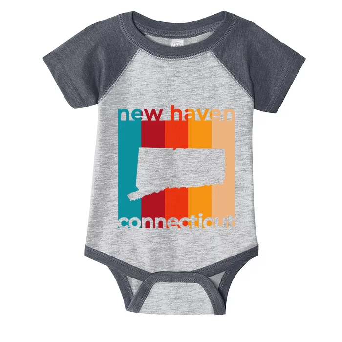 New Haven Connecticut Retro Cutout Ct Souvenir Infant Baby Jersey Bodysuit