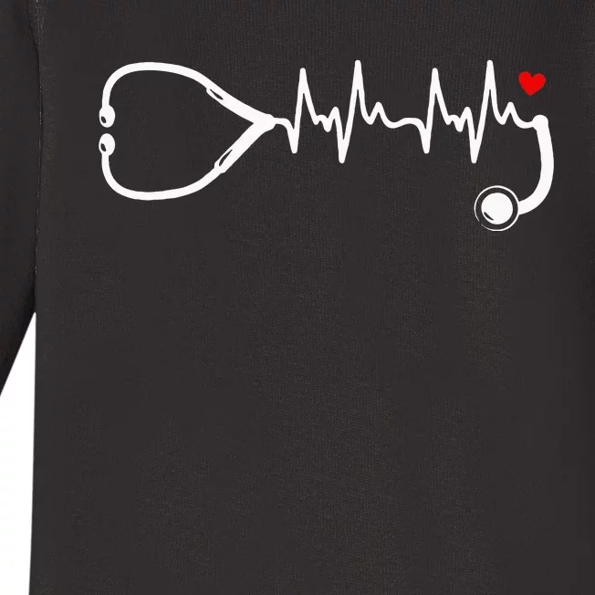 Nurse Heartbeat Clothing Stethoscope Heart Student Nurse Baby Long Sleeve Bodysuit