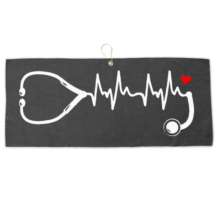 Nurse Heartbeat Clothing Stethoscope Heart Student Nurse Large Microfiber Waffle Golf Towel