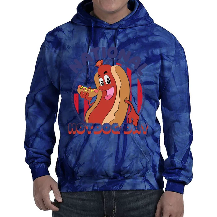 National Hot Dog Day Tie Dye Hoodie