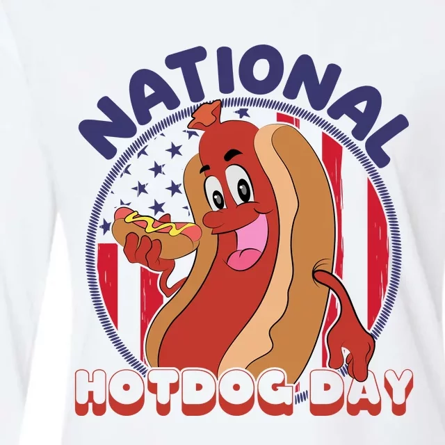 National Hot Dog Day Womens Cotton Relaxed Long Sleeve T-Shirt