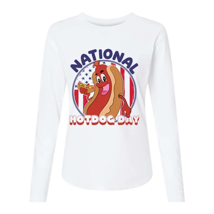 National Hot Dog Day Womens Cotton Relaxed Long Sleeve T-Shirt