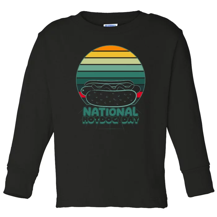 National Hot Dog Day Toddler Long Sleeve Shirt