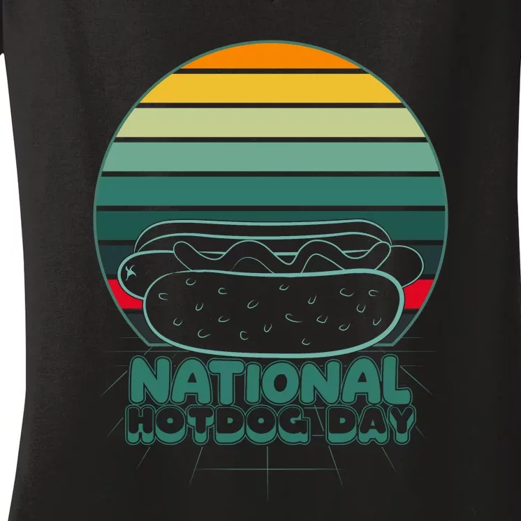 National Hot Dog Day Women's V-Neck T-Shirt