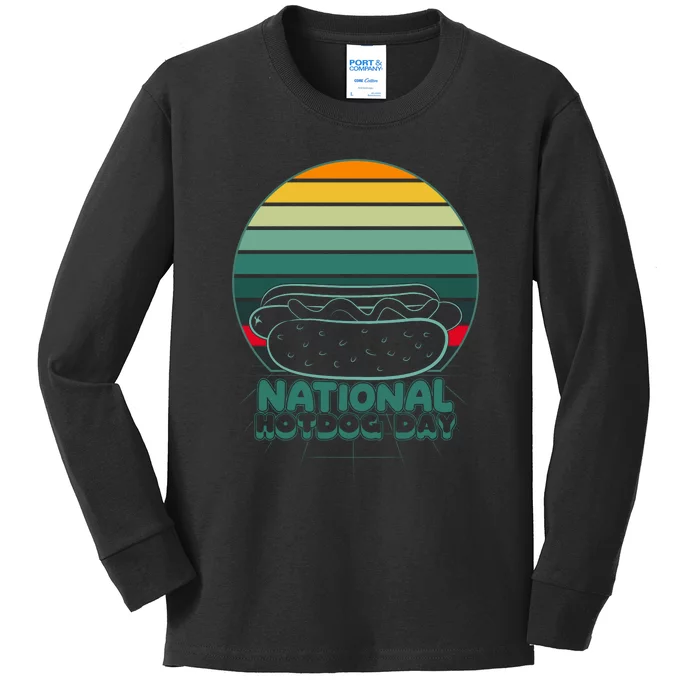 National Hot Dog Day Kids Long Sleeve Shirt