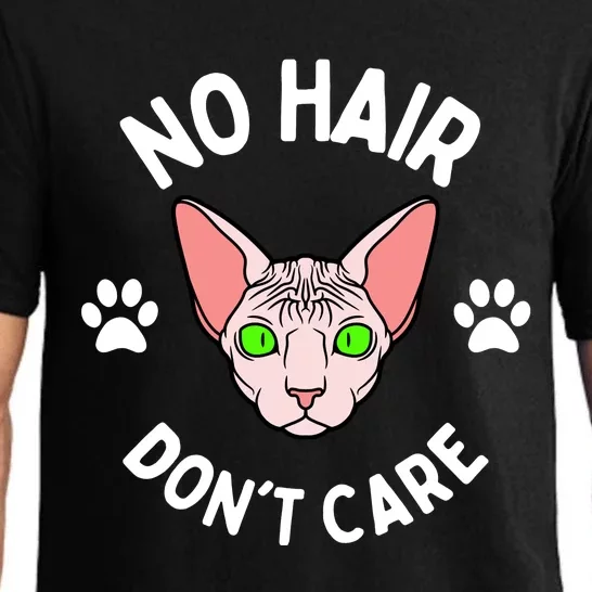 No Hair Dont Care Sphynx Cat Cat Sayings Pajama Set