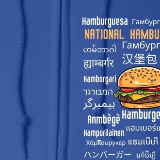 National Hamburger Day American Foods Various Languages Cute Gift Full Zip Hoodie