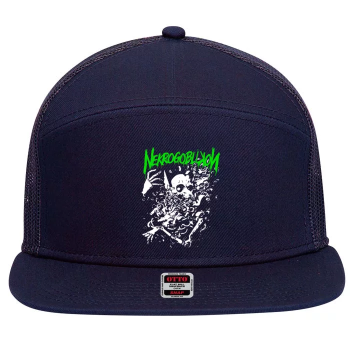 Nekrogoblikon Halloween Day Thanksgiving 7 Panel Mesh Trucker Snapback Hat