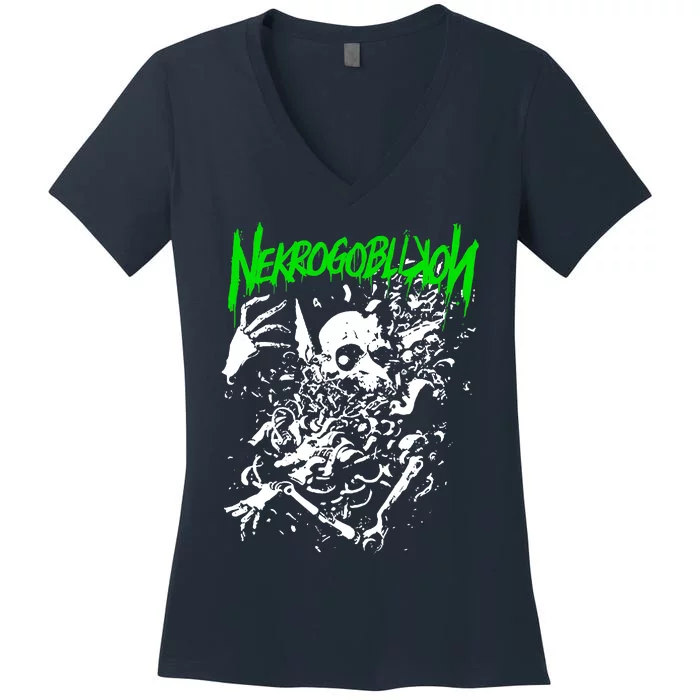 Nekrogoblikon Halloween Day Thanksgiving Women's V-Neck T-Shirt