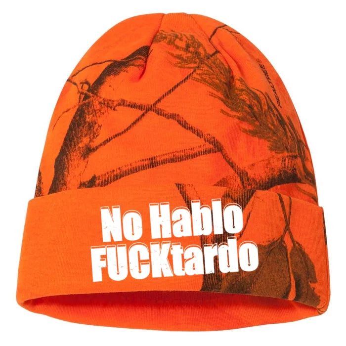 No Hablo Fucktardo Funny Kati - 12in Camo Beanie