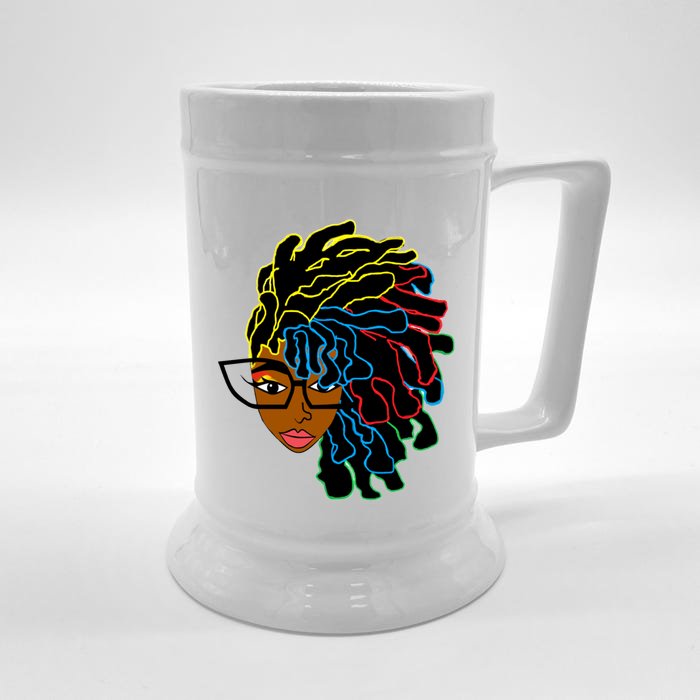 Natural Hair For Black Dreadlock Beauty Design 1 Funny Gift Front & Back Beer Stein