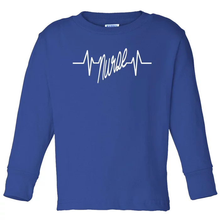 Nurse Heartbeat Funny Gift Toddler Long Sleeve Shirt