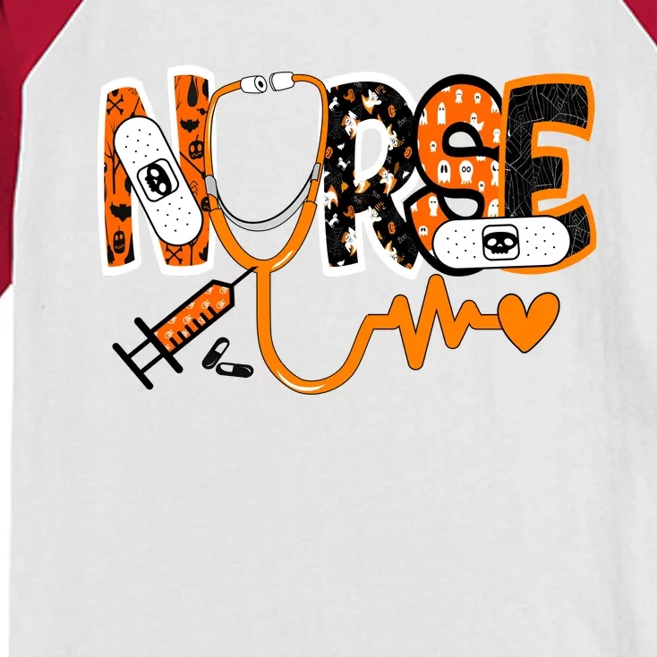 Nurse Halloween Festive Kids Colorblock Raglan Jersey