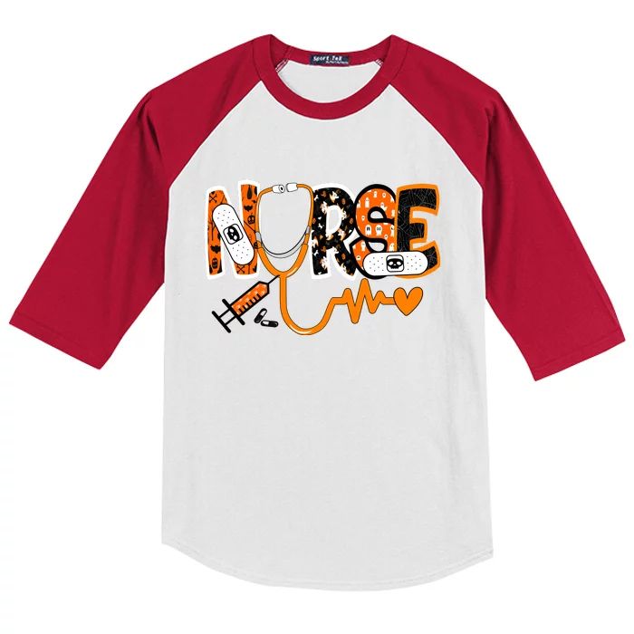 Nurse Halloween Festive Kids Colorblock Raglan Jersey