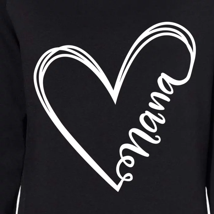 Nana Heart Grandma For Christmas And Mother's Day Gift Womens California Wash Sweatshirt