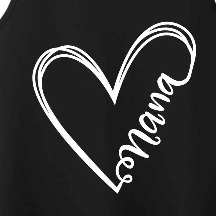 Nana Heart Grandma For Christmas And Mother's Day Gift Performance Tank