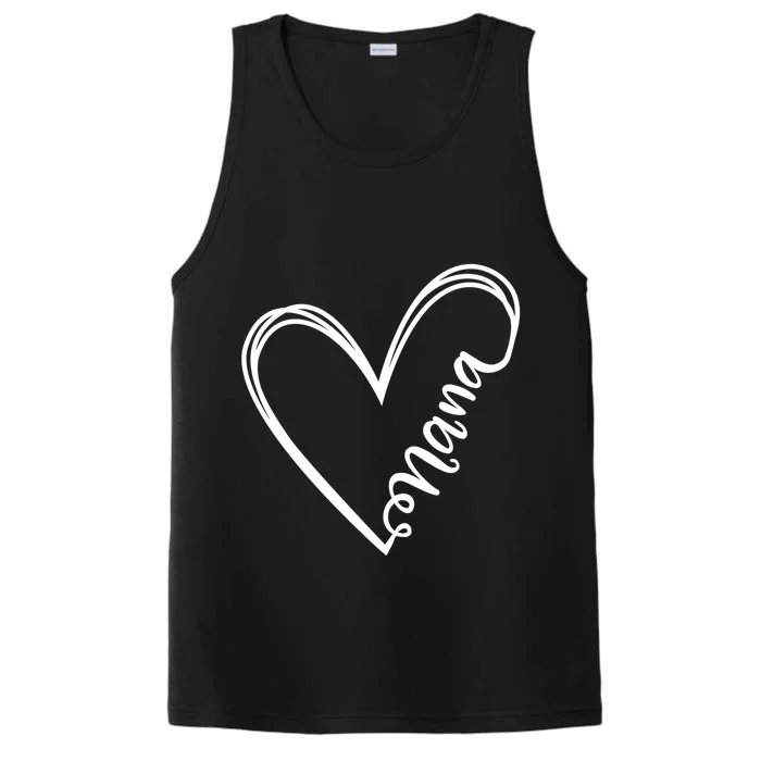 Nana Heart Grandma For Christmas And Mother's Day Gift Performance Tank