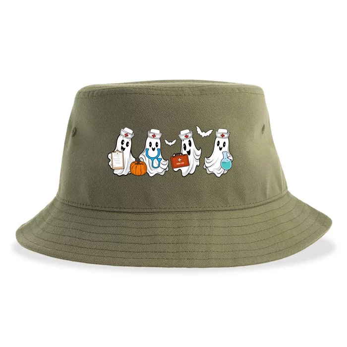 Nurse Halloween Ghost Festive Sustainable Bucket Hat