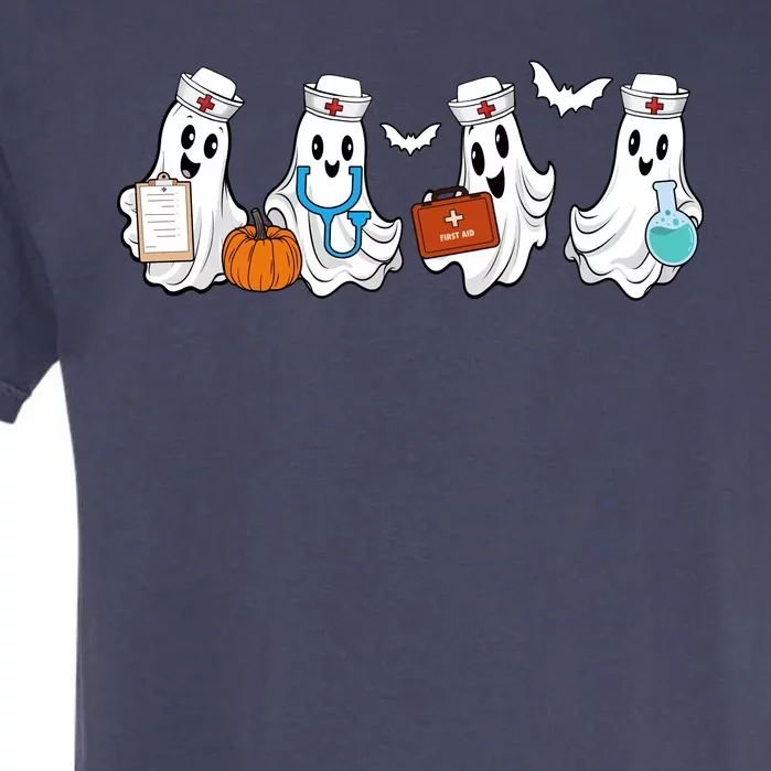 Nurse Halloween Ghost Festive Garment-Dyed Heavyweight T-Shirt