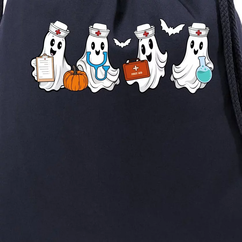 Nurse Halloween Ghost Festive Drawstring Bag