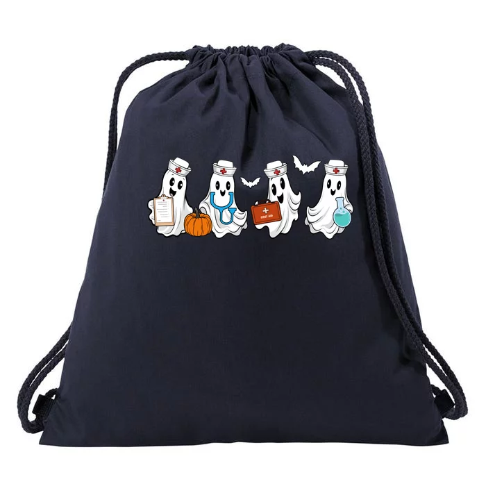 Nurse Halloween Ghost Festive Drawstring Bag