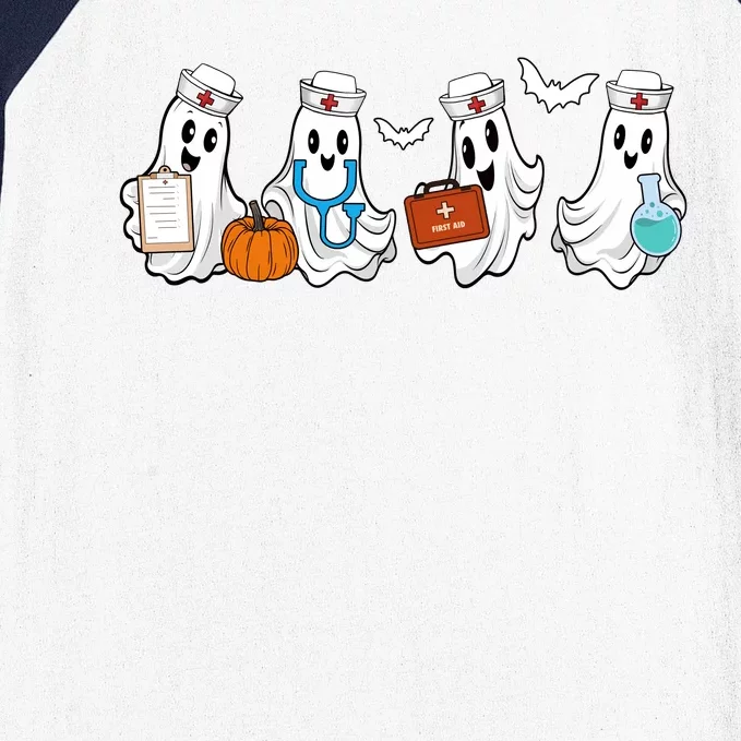 Nurse Halloween Ghost Festive Baseball Sleeve Shirt