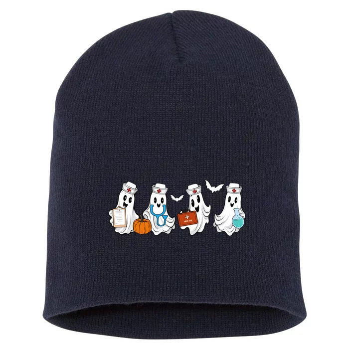 Nurse Halloween Ghost Festive Short Acrylic Beanie