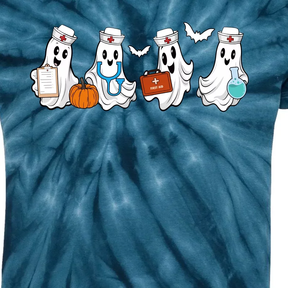 Nurse Halloween Ghost Festive Kids Tie-Dye T-Shirt